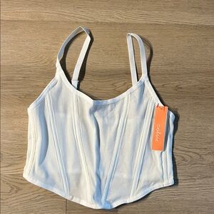 Colsie White Ribbed Shapewear Top